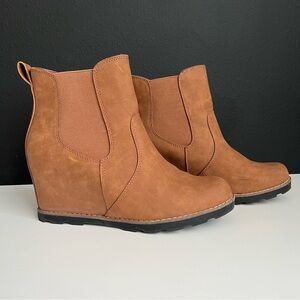 Brown Wedge Ankle Boots